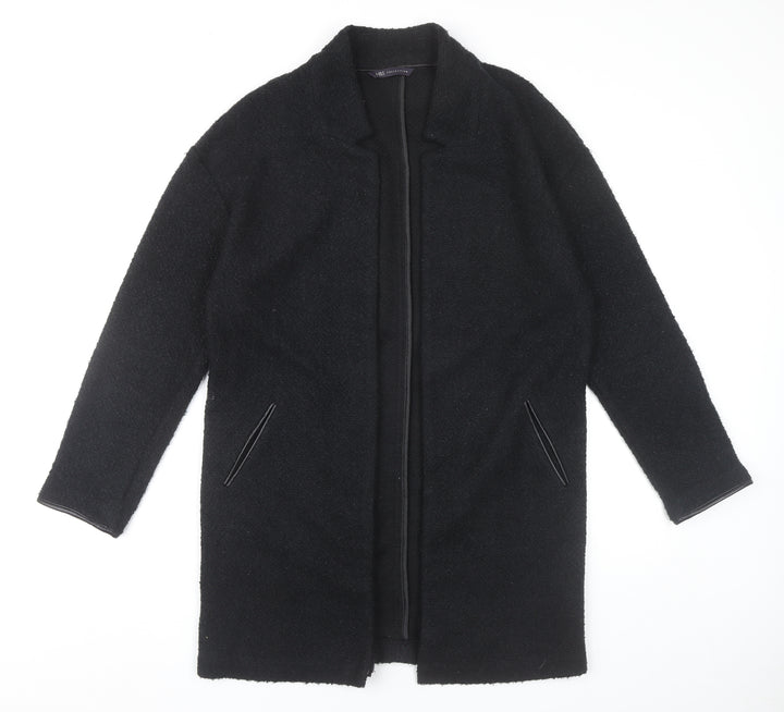 Marks and Spencer Womens Black Collared Longline Cardigan Size 10