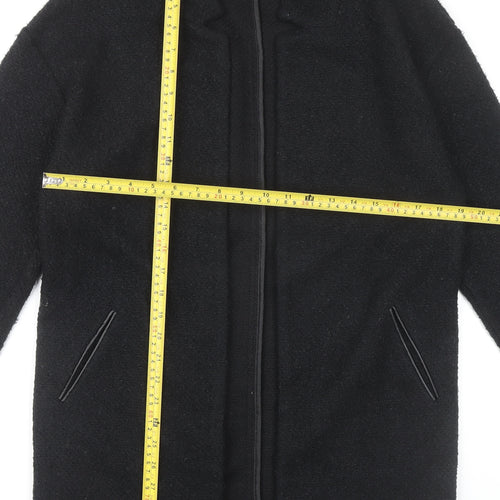 Marks and Spencer Womens Black Collared Longline Cardigan Size 10