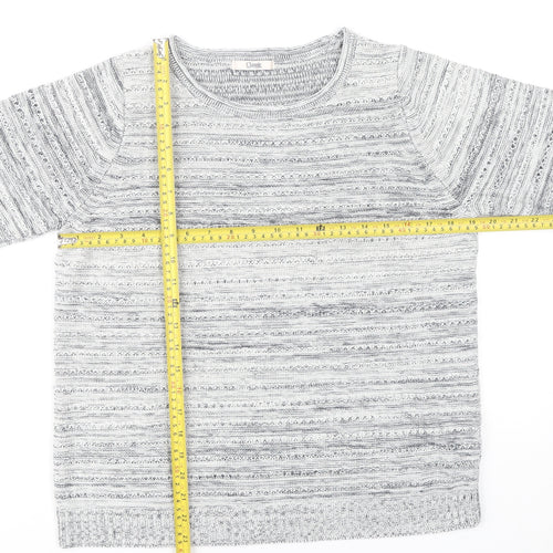 Marks and Spencer Women’s Grey Striped Pullover Jumper Size 16