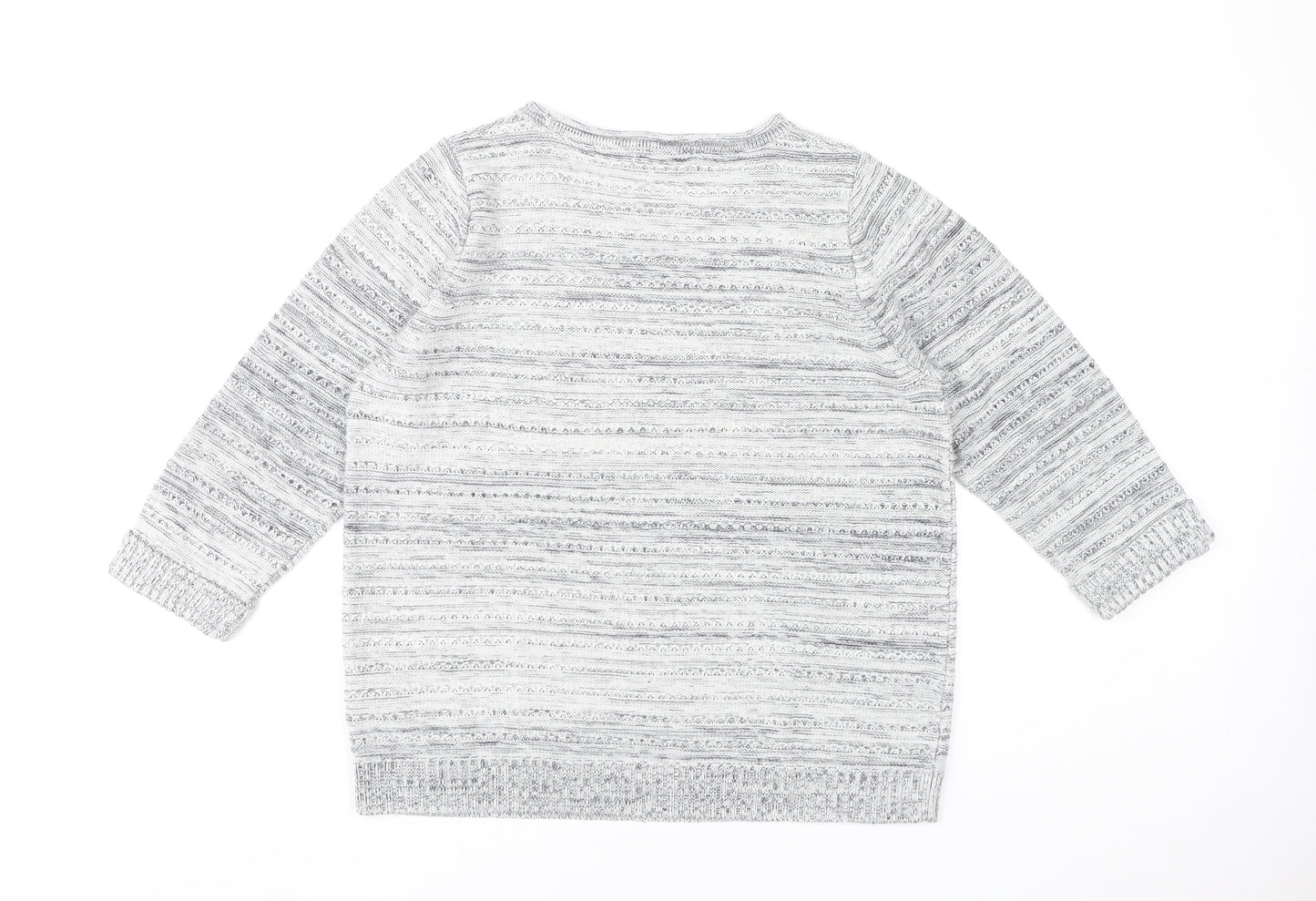 Marks and Spencer Women’s Grey Striped Pullover Jumper Size 16