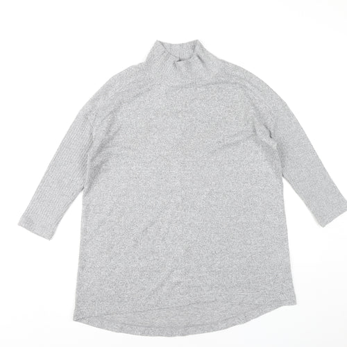 Marks and Spencer Women’s Grey Size 8 Roll Neck Tunic Jumper
