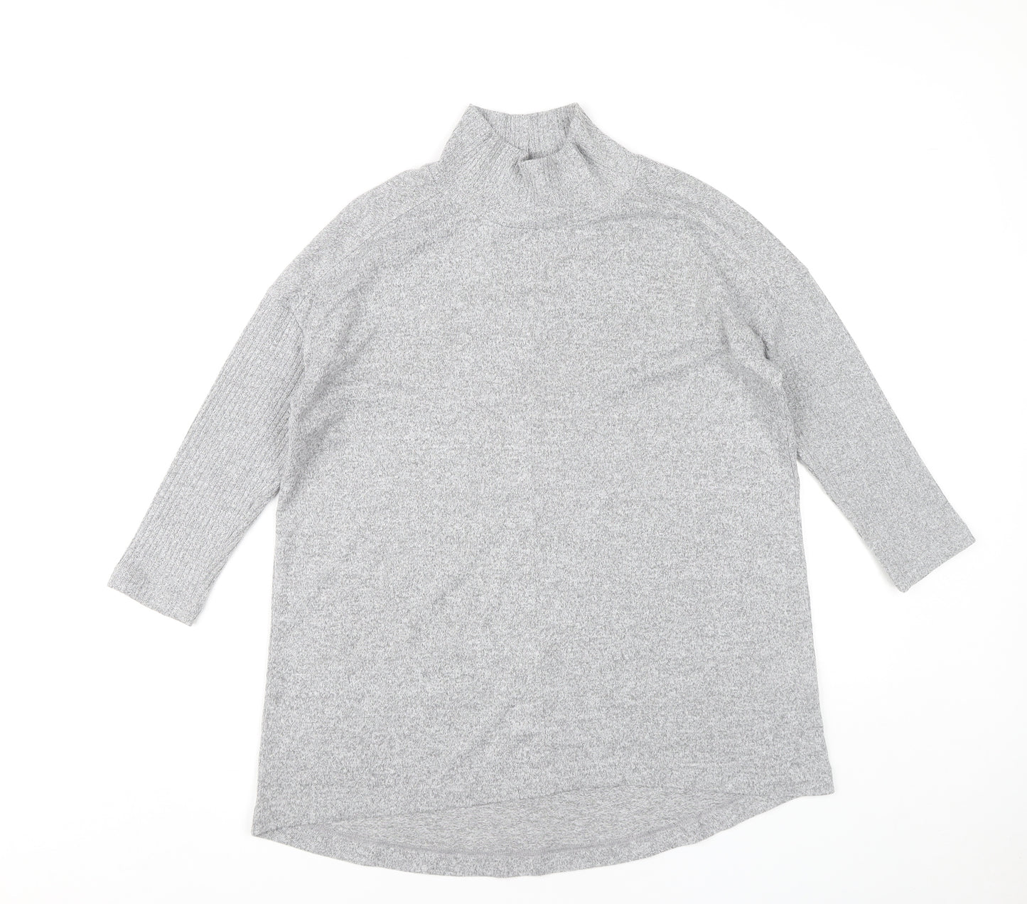 Marks and Spencer Women’s Grey Size 8 Roll Neck Tunic Jumper