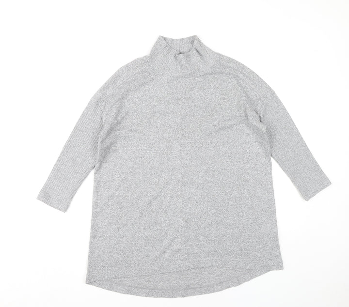 Marks and Spencer Women’s Grey Size 8 Roll Neck Tunic Jumper