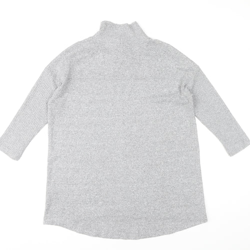 Marks and Spencer Women’s Grey Size 8 Roll Neck Tunic Jumper