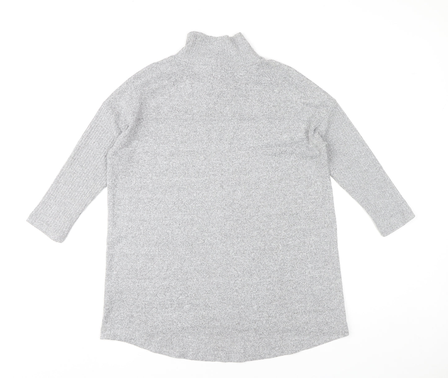 Marks and Spencer Women’s Grey Size 8 Roll Neck Tunic Jumper