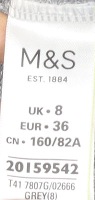 Marks and Spencer Women’s Grey Size 8 Roll Neck Tunic Jumper
