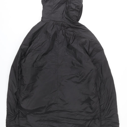 SikSilk Men’s Black Nylon Puffer Jacket Hooded Size M Casual Winter