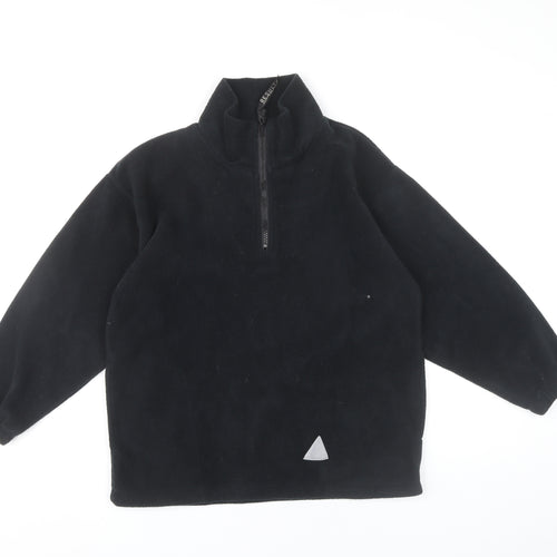 Result Womens Black Fleece Sweatshirt M 8/10 1/4 Zip Pullover
