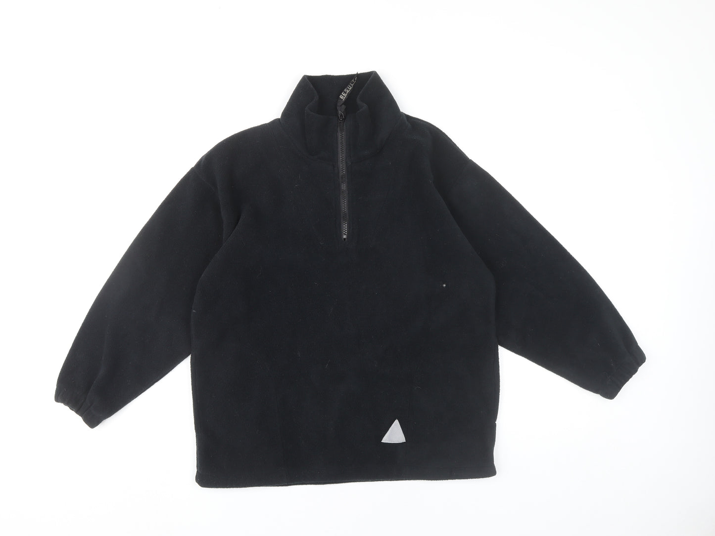 Result Womens Black Fleece Sweatshirt M 8/10 1/4 Zip Pullover