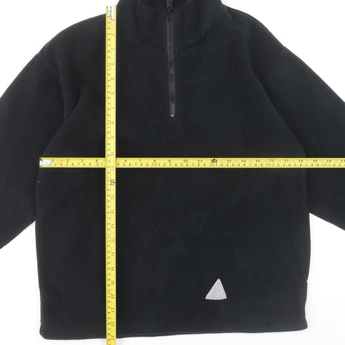 Result Womens Black Fleece Sweatshirt M 8/10 1/4 Zip Pullover