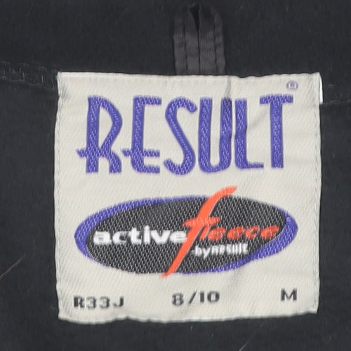 Result Womens Black Fleece Sweatshirt M 8/10 1/4 Zip Pullover