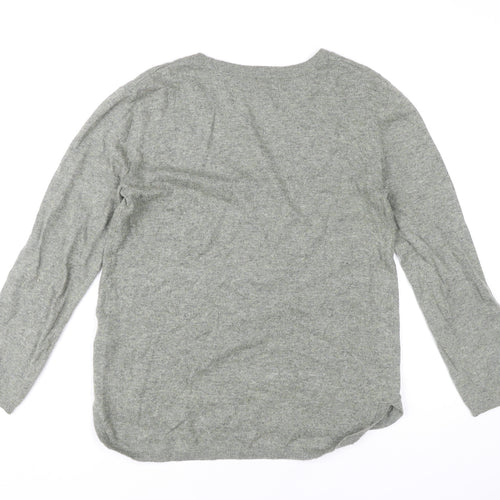 H&M Women’s Grey V-Neck Pullover Jumper XS Regular Fit