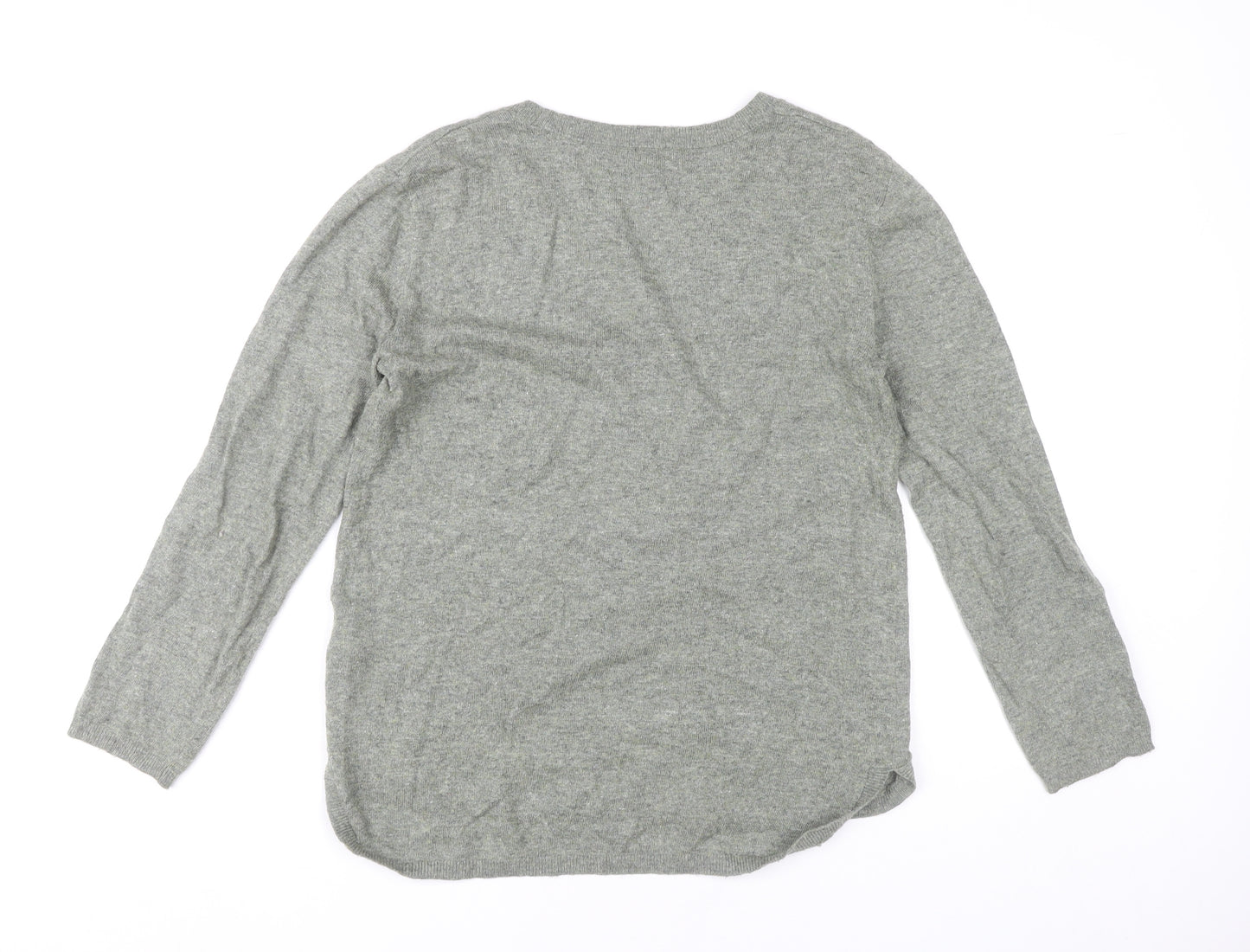 H&M Women’s Grey V-Neck Pullover Jumper XS Regular Fit