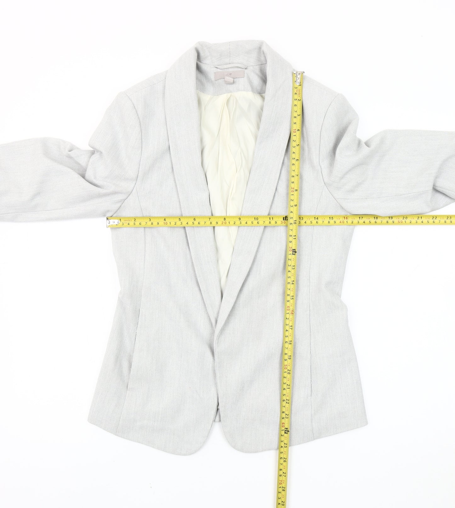 H&M Women’s Grey Shawl Lapel Blazer Size 10 Regular Fit