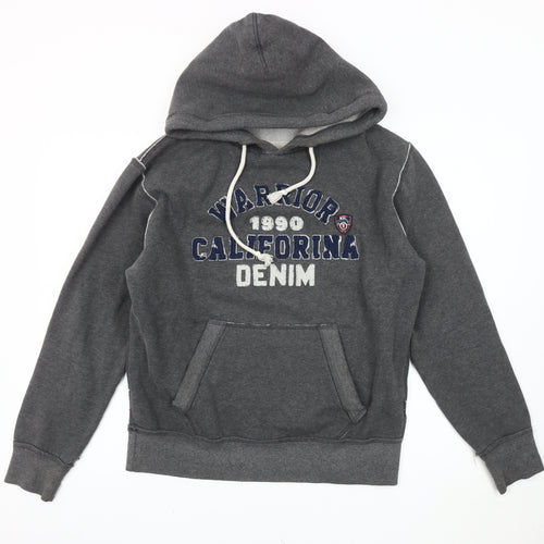 MGL Mens Grey Pullover Hoodie XL Embroidered Logo Casual Sweatshirt