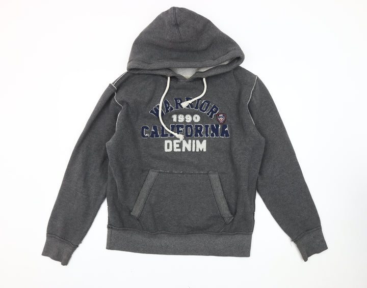 MGL Mens Grey Pullover Hoodie XL Embroidered Logo Casual Sweatshirt