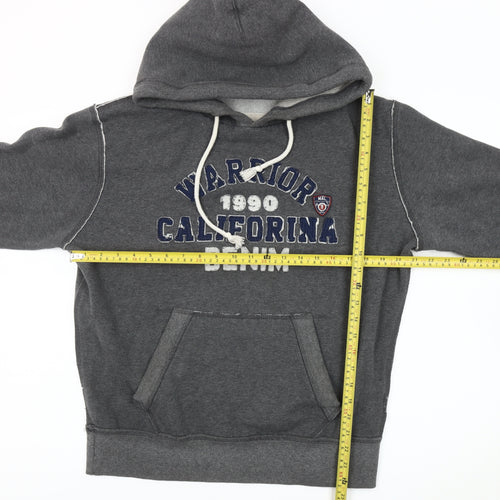 MGL Mens Grey Pullover Hoodie XL Embroidered Logo Casual Sweatshirt