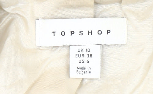 Topshop Women’s Grey Check Cotton Belted Blazer Jacket UK 10