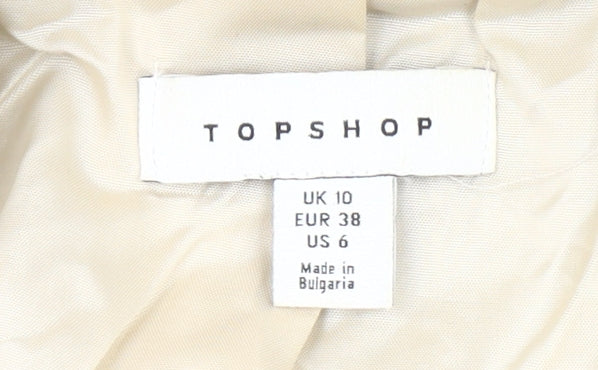 Topshop Women’s Grey Check Cotton Belted Blazer Jacket UK 10