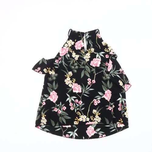 New Look Womens Black Floral Halter Camisole Top Size 12