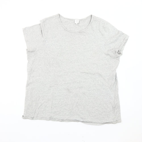 John Lewis Women Grey Size 18 Basic Cotton Short Sleeve T-Shirt