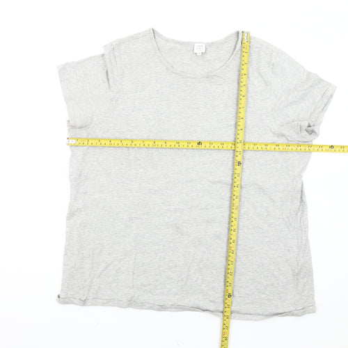 John Lewis Women Grey Size 18 Basic Cotton Short Sleeve T-Shirt