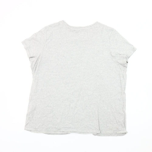 John Lewis Women Grey Size 18 Basic Cotton Short Sleeve T-Shirt