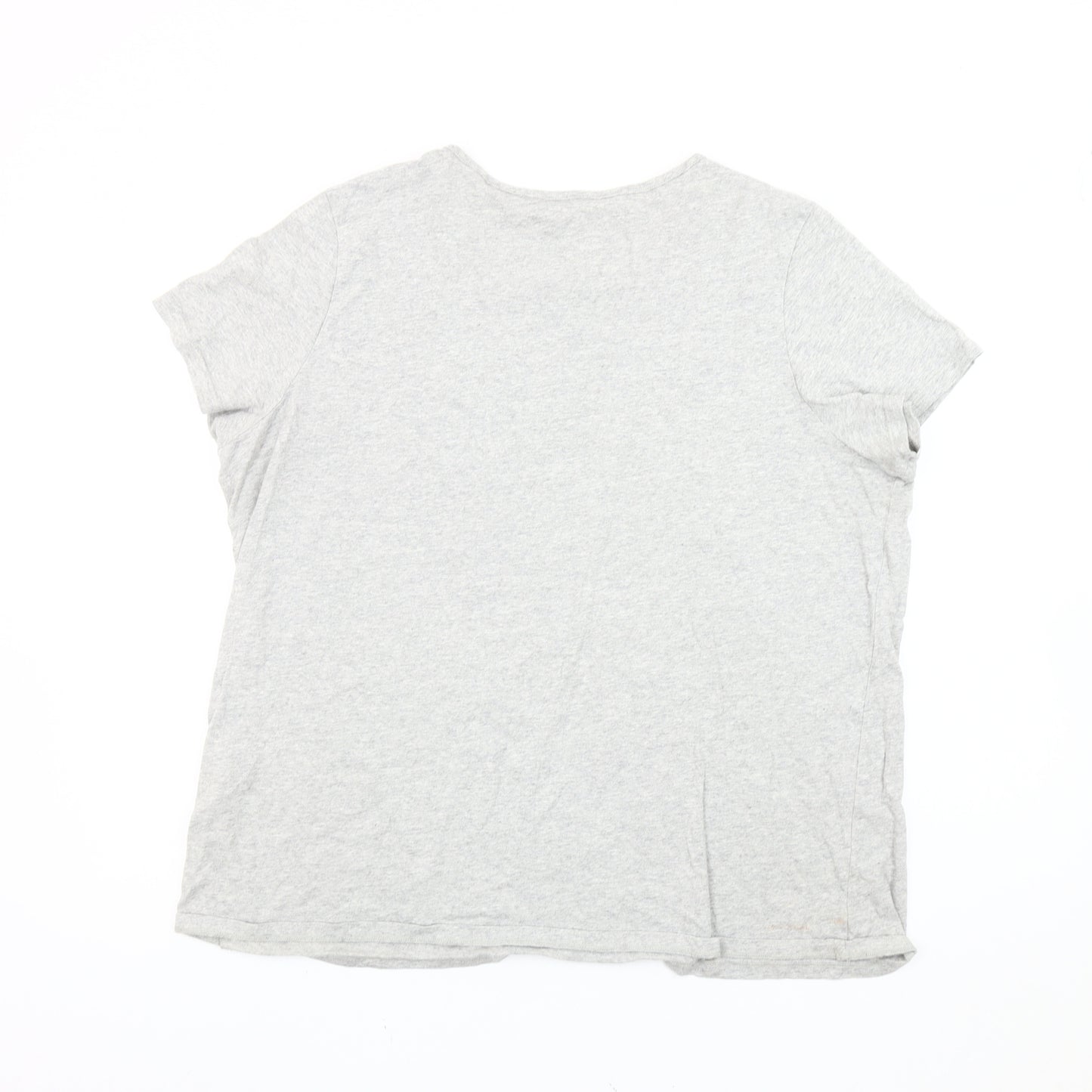 John Lewis Women Grey Size 18 Basic Cotton Short Sleeve T-Shirt