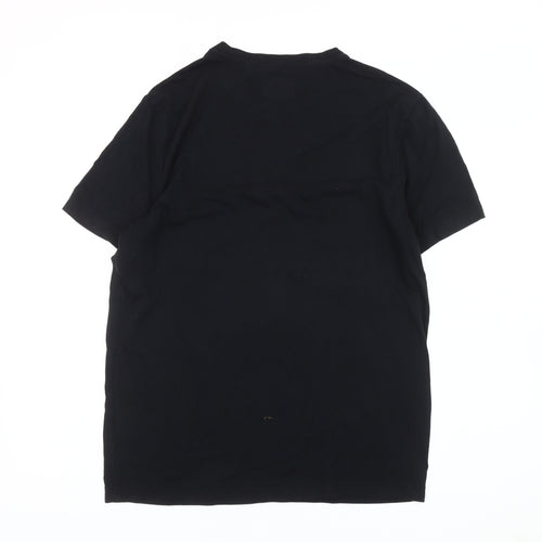 Farah Mens Black Cotton Crew Neck T-Shirt Size M Holiday Logo Tee