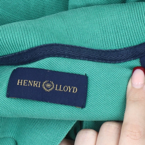 Henri Lloyd Men's Green Polo Shirt M Short Sleeve Cotton