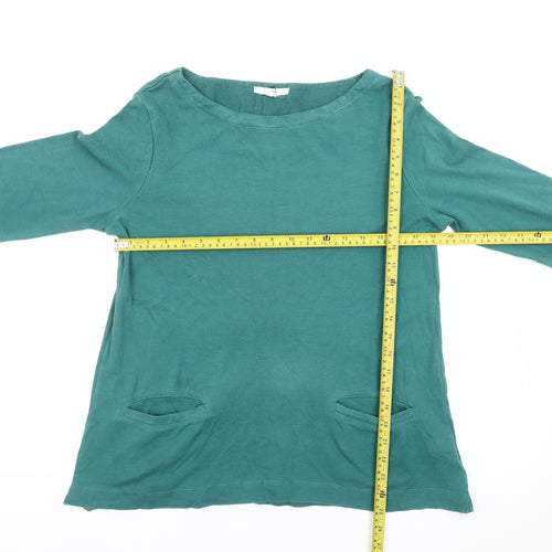 White Stuff Women Green Cotton Tunic Blouse UK 12 Long Sleeve