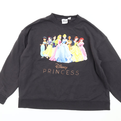 Disney Women’s Black L Pullover Sweatshirt Princess Graphic