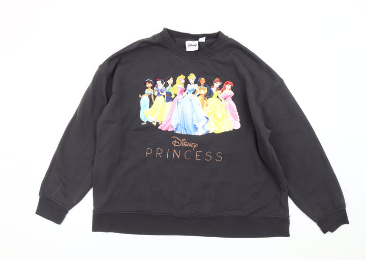 Disney Women’s Black L Pullover Sweatshirt Princess Graphic