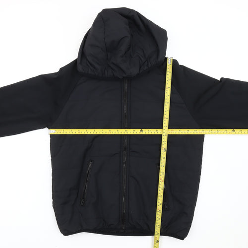 Threadbare Womens Black Puffer Jacket UK 10 Hooded Zip Casual Winter Coat