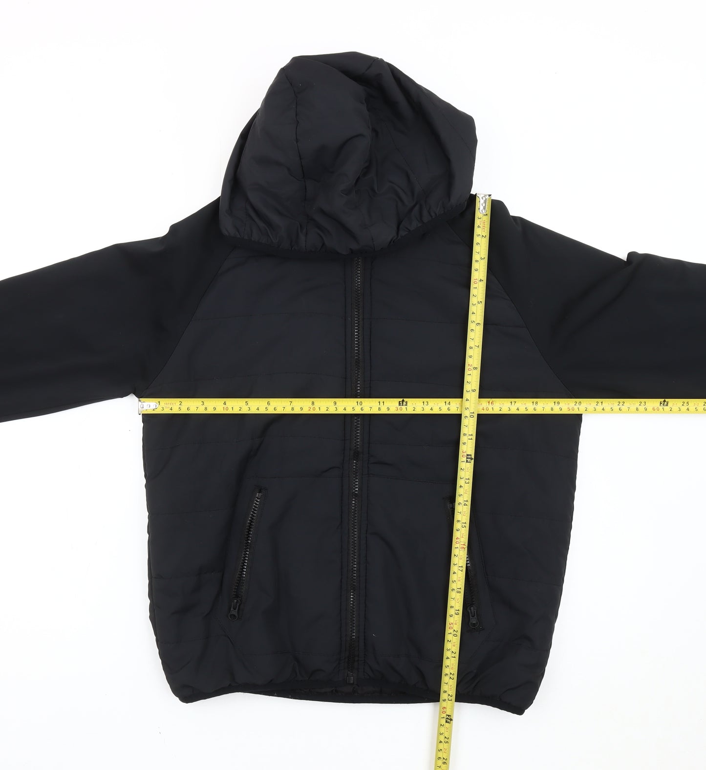 Threadbare Womens Black Puffer Jacket UK 10 Hooded Zip Casual Winter Coat