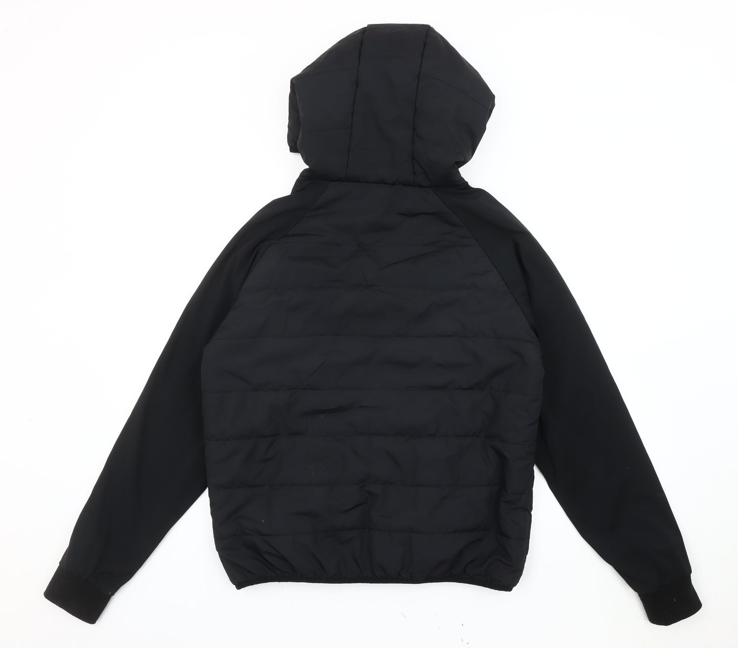 Threadbare Womens Black Puffer Jacket UK 10 Hooded Zip Casual Winter Coat