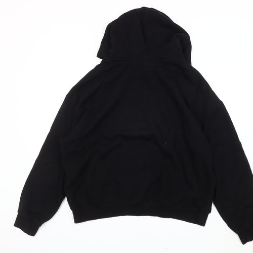 Monki Unisex Black Hoodie M Pullover Embroidered Dragon Cotton Blend