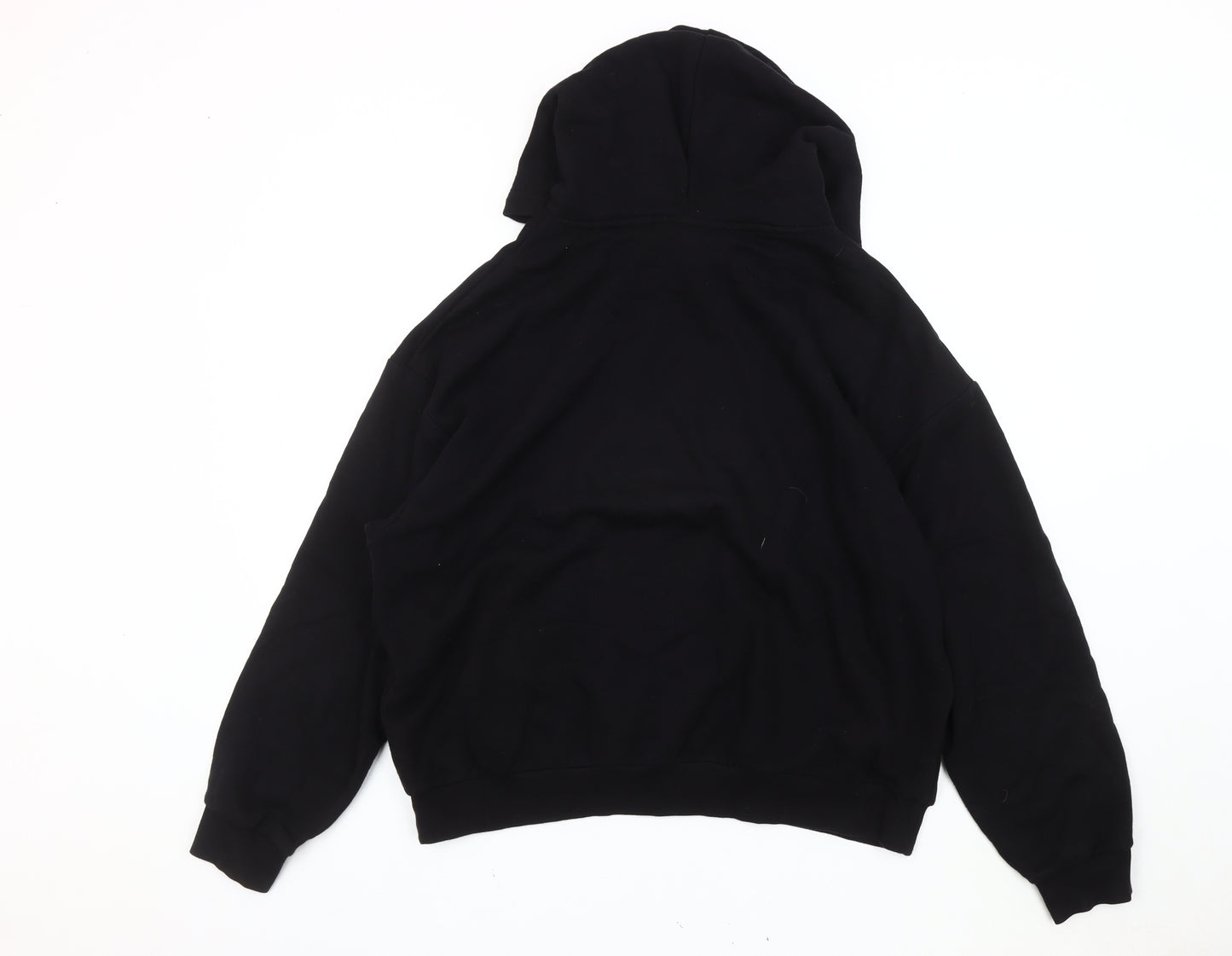 Monki Unisex Black Hoodie M Pullover Embroidered Dragon Cotton Blend