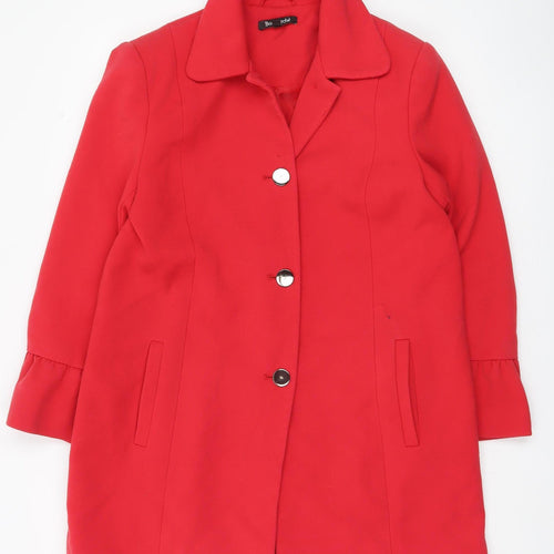 Bonmarché Women’s Red Mid-Length Coat Size 12 Overcoat
