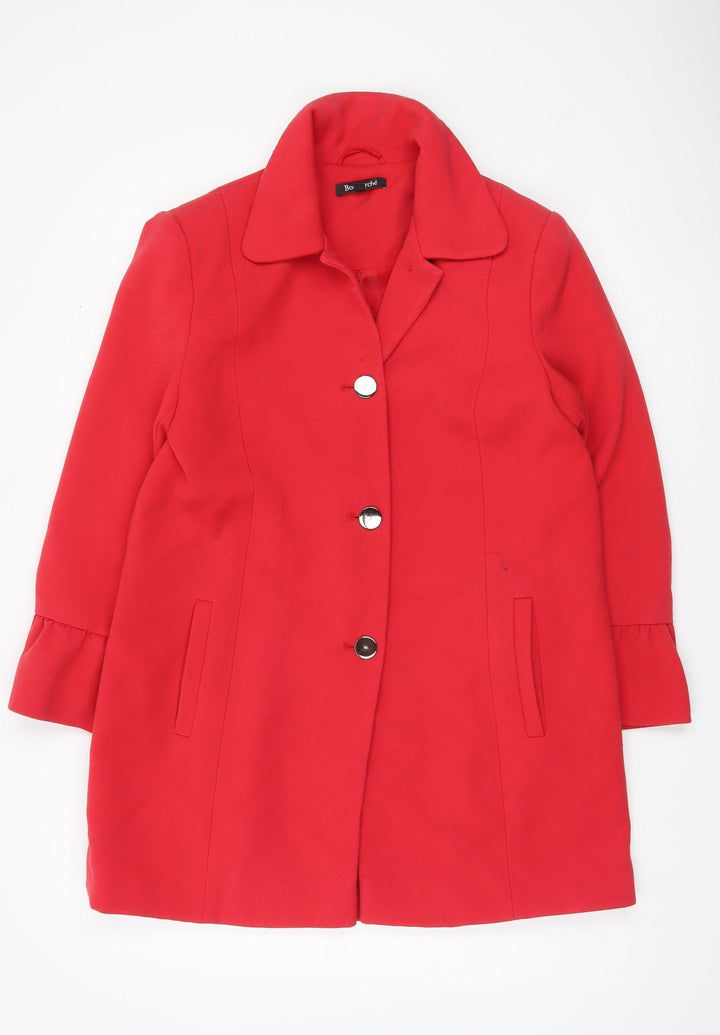Bonmarché Women’s Red Mid-Length Coat Size 12 Overcoat