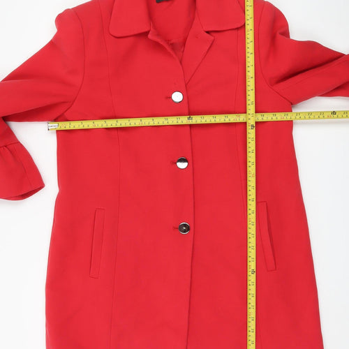 Bonmarché Women’s Red Mid-Length Coat Size 12 Overcoat
