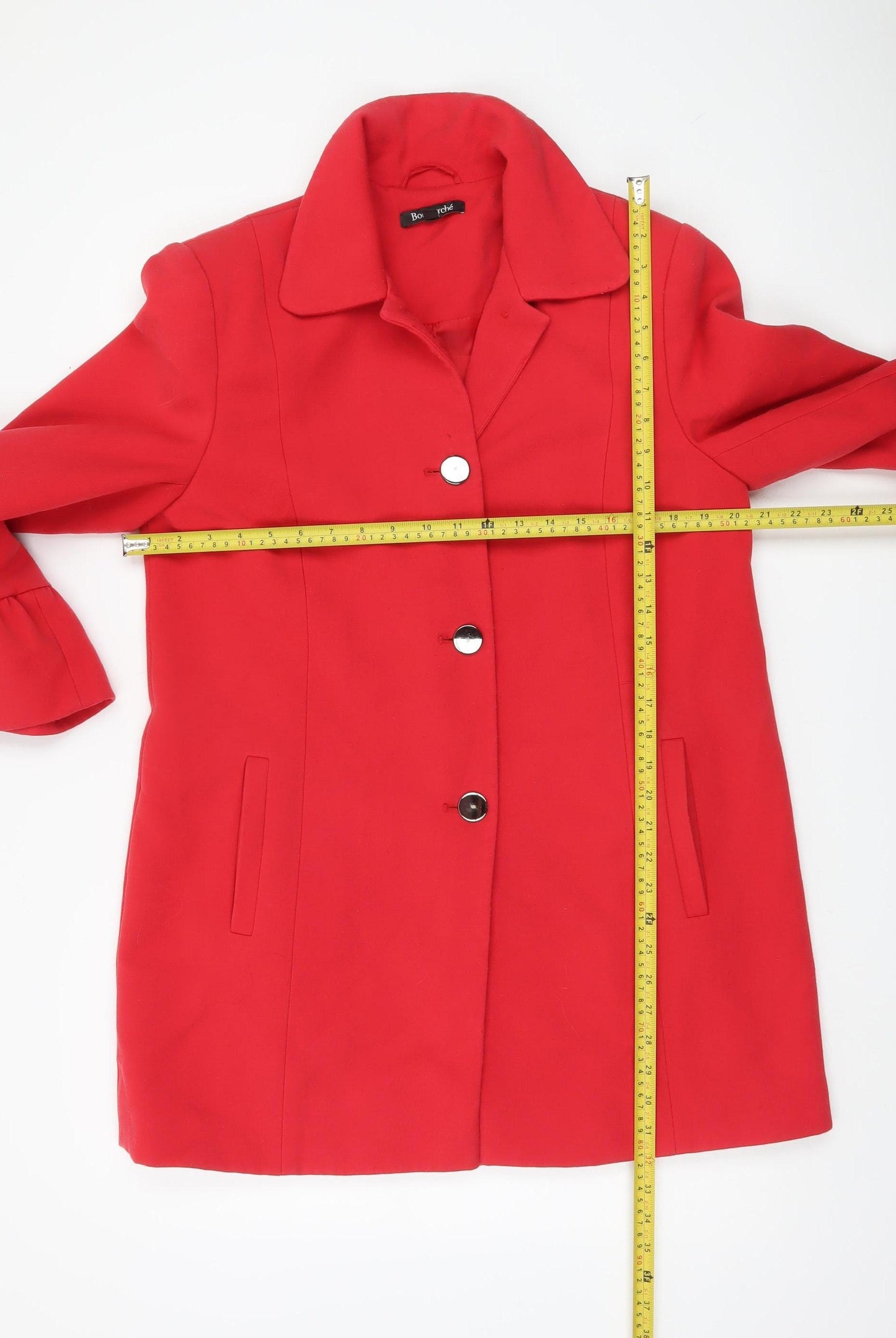 Bonmarché Women’s Red Mid-Length Coat Size 12 Overcoat