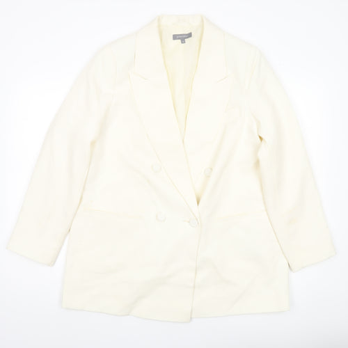 Principles Women Ivory Size 14 Double-Breasted Blazer Jacket