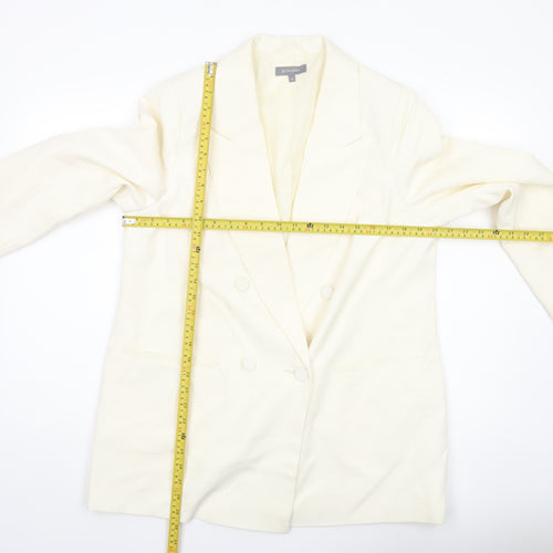 Principles Women Ivory Size 14 Double-Breasted Blazer Jacket