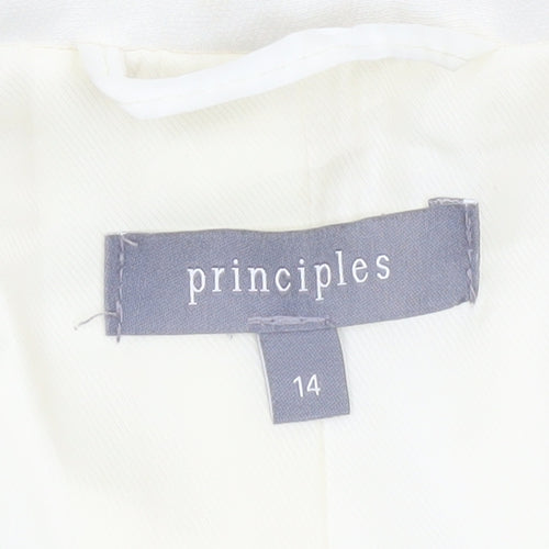 Principles Women Ivory Size 14 Double-Breasted Blazer Jacket