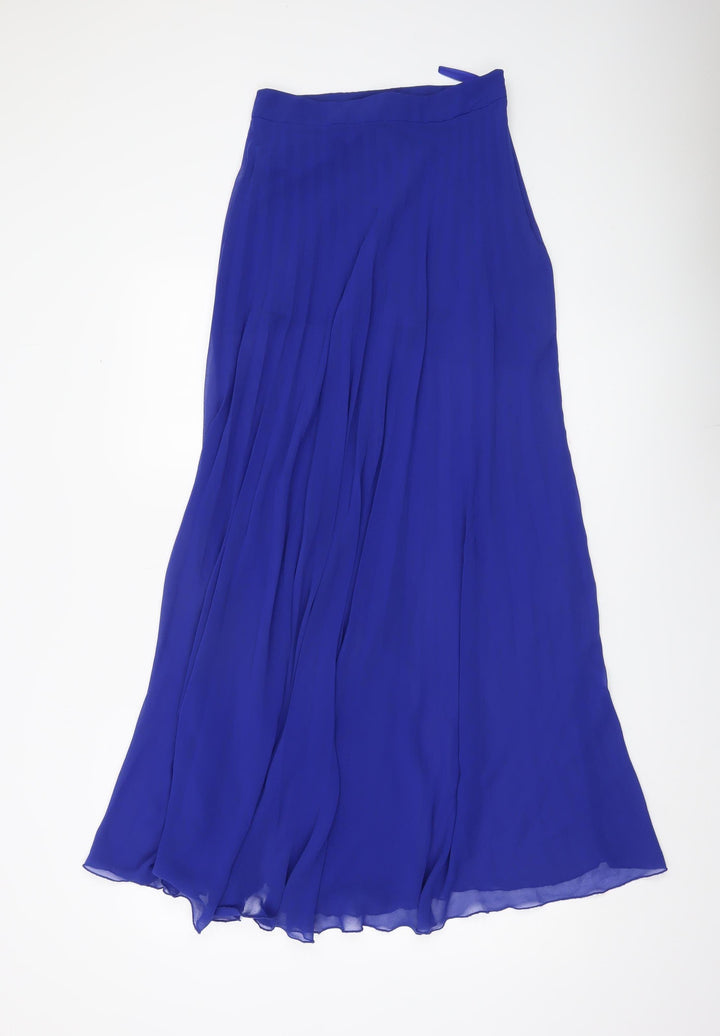 River Island Women’s Blue Midi Flare Chiffon Skirt Size 8
