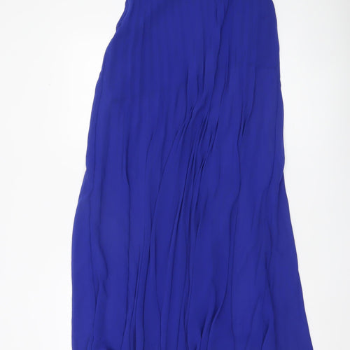 River Island Women’s Blue Midi Flare Chiffon Skirt Size 8