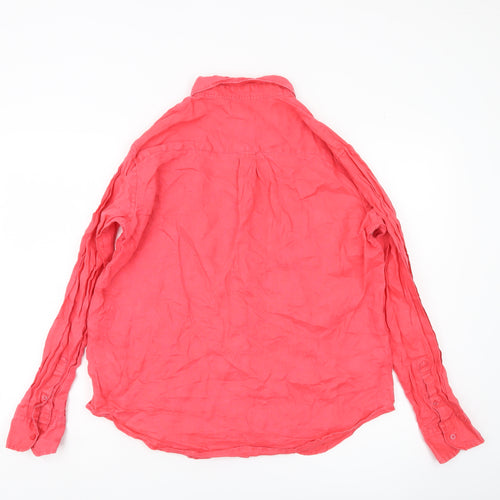 GAP Womens Pink Linen Button-Up Shirt Long Sleeve Size M