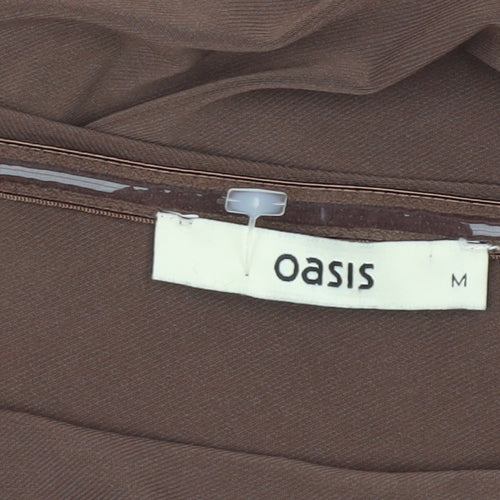 Oasis Women’s Brown One Shoulder Knee Length Sheath Dress Size M