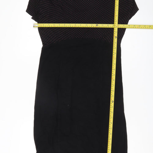 Monsoon Women Black Polka Dot Sheath Dress Size 14 Business Casual